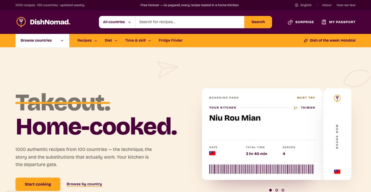 dishnomad.com — prikaz aplikacije u produkciji