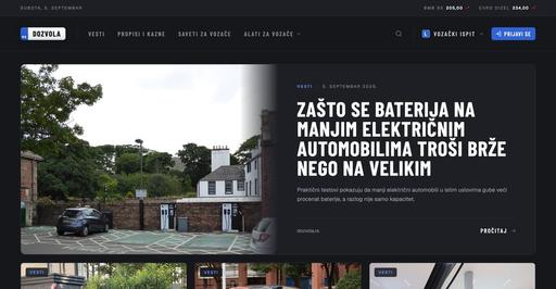 dozvola.rs — prikaz aplikacije